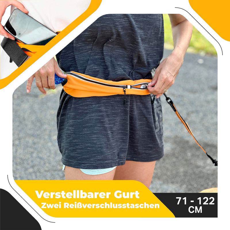 Jogging leash for dogs - Hands-free dog leash for running and hiking - Waist belt dog leash - Elastic bungee leash up to a weight of 60kg Athletic Two dogs - PawsPlanet Australia