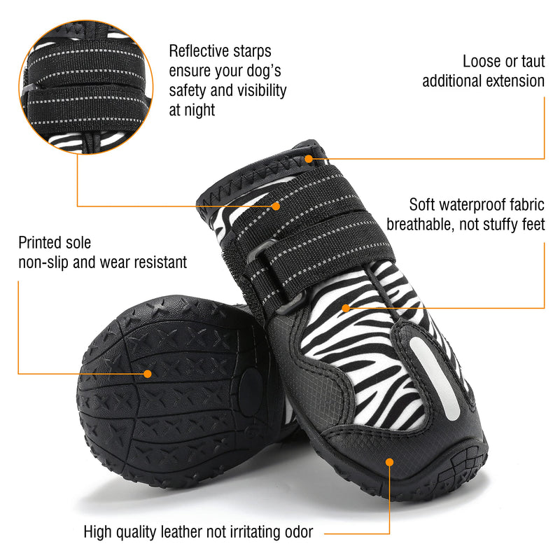 PAWOLOGY Dogs Boots Waterproof, Paw Protectors for Rain Snow Hot Pavement, Outdoor Hiking Dog Shoes, with Reflective Straps, Anti-Slip Soles, Adjustable, Durable, for Small Medium Large Dogs, 4PCS - PawsPlanet Australia