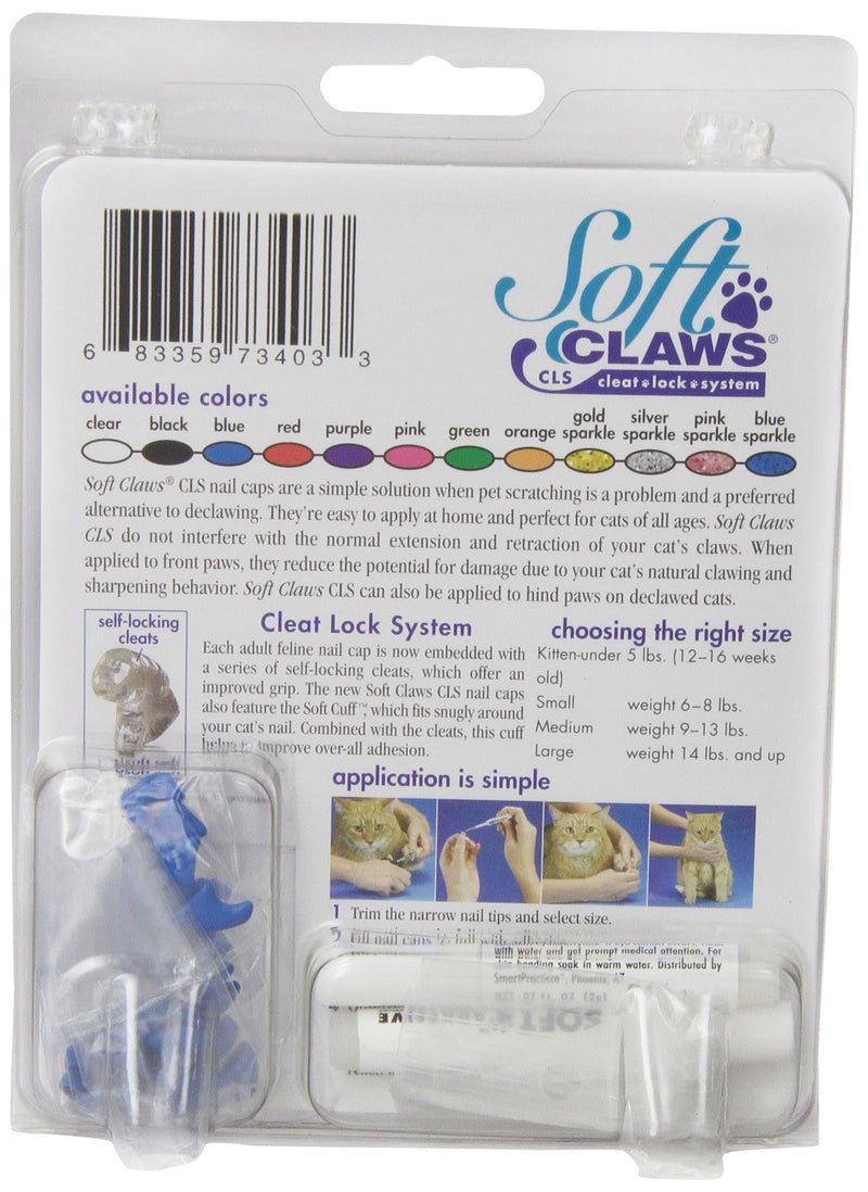 [Australia] - Feline Soft Claws Cat Nail Caps Take-Home Kit, Large, Blue 