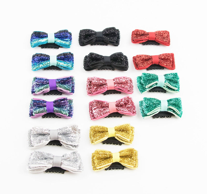 PET SHOW Small Pet Topknot Dogs Hair Bows with Clips for Short Hair Pets Costumes Dog Fur Accessories Assorted Colors 10PCS - PawsPlanet Australia