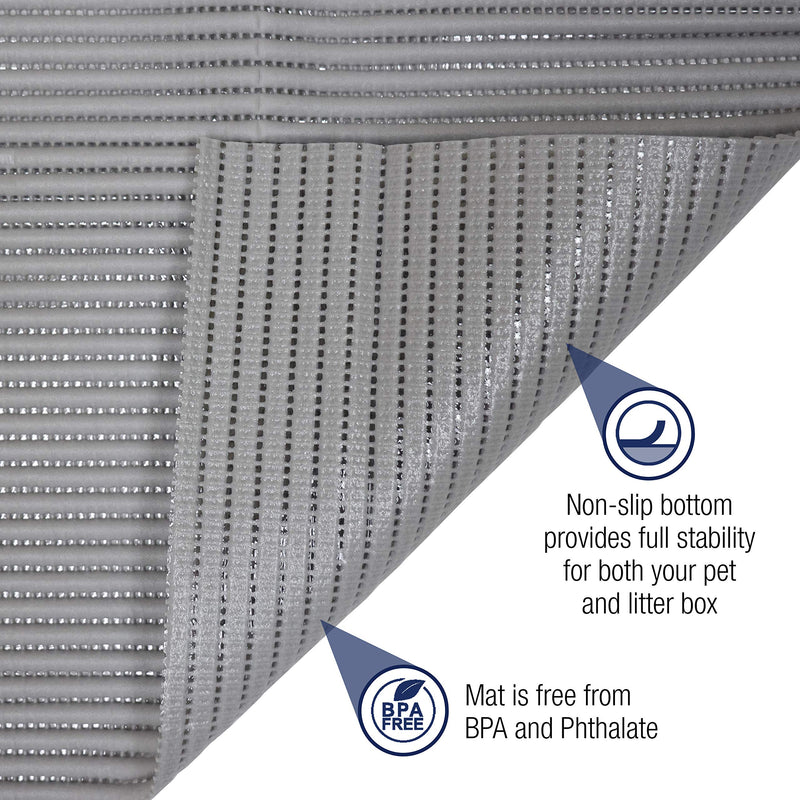 Fresh Kitty Durable XL Jumbo Foam Litter Mat – Phthalate and BPA Free, Water Resistant, Traps Litter from Box, Scatter Control, Easy Clean Mats – Gray, Model Number: 9051 - PawsPlanet Australia