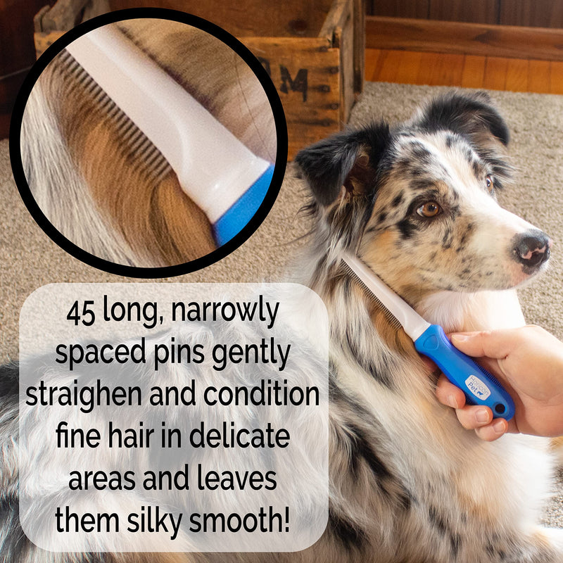 Horicon Pet 45 Pin Face & Finishing Comb With Stainless Steel Metal Teeth - Dogs, Cats & Small Animals for Removing Matted Fur, Knots & Tangles - PawsPlanet Australia