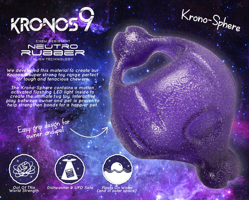 Kronos 9 Sphere Dog Toy, purple - PawsPlanet Australia