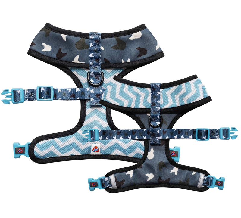 Love Frenchie - French Bulldog Reversible Harness (Medium, Blue La La) Medium - PawsPlanet Australia