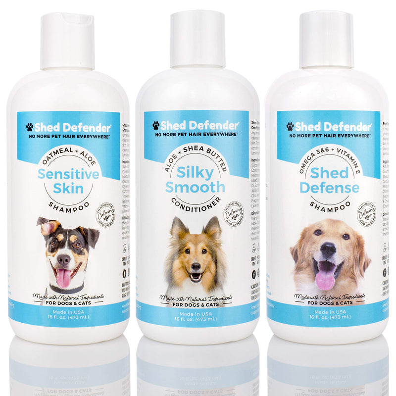 [Australia] - Shed Defender Sensitive Skin Shampoo for Dogs, Plant Based Ingredients Oatmeal, Aloe & Vitamin E, Soothes Dry, Itchy Skin, Allergies, Hypoallergenic 