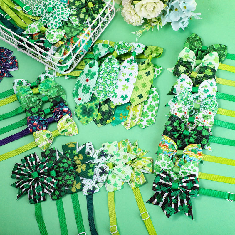 120 Pcs St. Patrick's Day Dog Bow Tie Collar Set Includes 60 Green Irish Bow Ties for Dogs Dog Grooming Bowtie 30 Dog Neckties 30 Large Bow Tie Collar Pet Holiday Accessories for Small Middle Dog Cat - PawsPlanet Australia