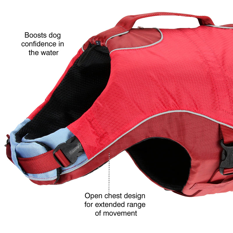 Kurgo Surf 'n Turf Dog Life Jacket, Flotation Vest for Dogs, Reflective, Adjustable, Extra Small-Red Red X-Small - PawsPlanet Australia