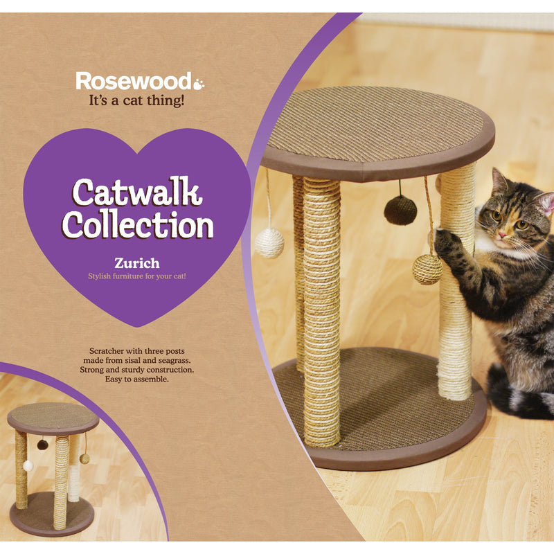 Rosewood Zurich Cat Scratcher/Post, green/beige - PawsPlanet Australia