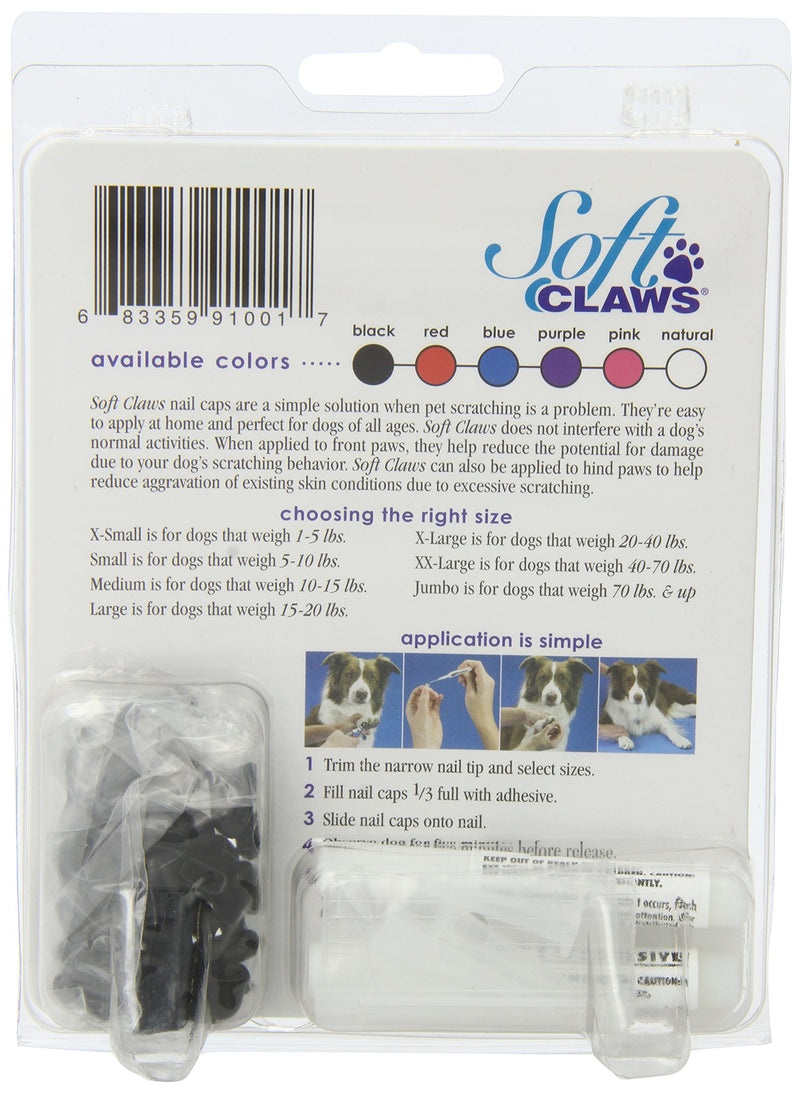 [Australia] - Soft Claws Canine Dog and Cat Nail Caps Take Home Kit, Medium, Black 