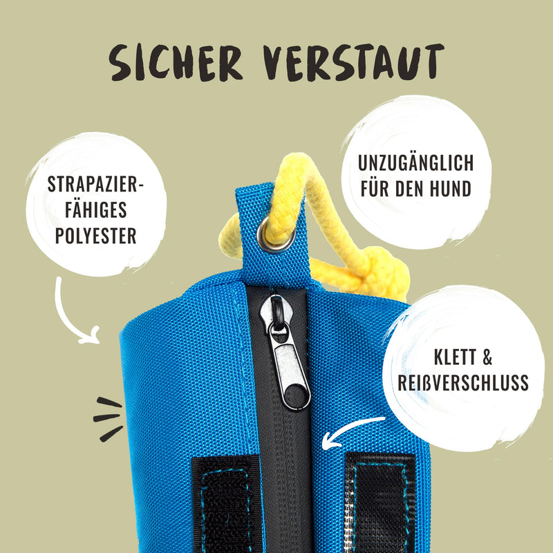 Rudelkönig food bag for dogs - retrieving bag for dog training - robust food dummy for treats blue - PawsPlanet Australia