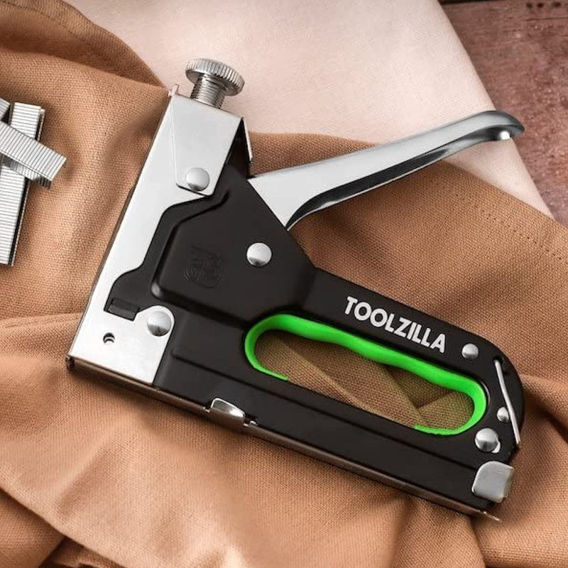 TOOLZILLA hand stapler set for wood and garden, functional and effective tool stapler with staples, powerful stapler gun with adjustable firing force, including 600 staples, 3-in-1 classic - PawsPlanet Australia