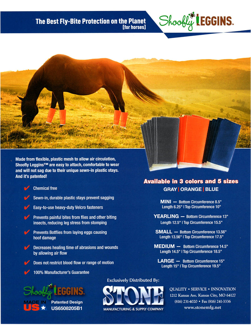 [Australia] - Shoofly Horse Leggins; Prevent Paintful Fly Bites, Reduces Stress & Stomping, Chemical-Free Plastic Mesh Material, Heavy-duty Velcro (Medium/Orange) 