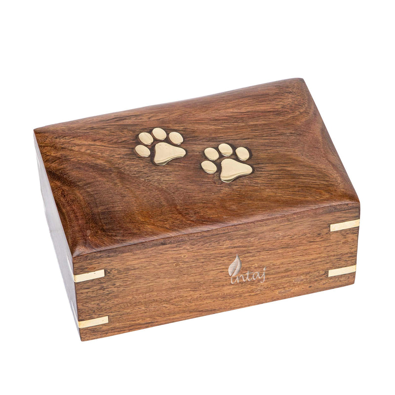 INTAJ Handmade Rosewood Pet Urns for Dogs Ashes, Wooden Urn for Ashes | Handcrafted Urns for Dogs/Cats Pets Ashes | Memorial Keepsake Funeral Urn Box (Two Paws, XS - 5x3x2) Two Paws XS - 5x3x2" - PawsPlanet Australia