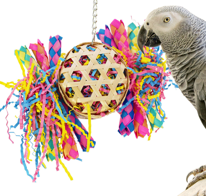 [Australia] - Bonka Bird Toys Small Large Drum Round Basket Cage Toys Cages Foraging Chew Shredder Conure 