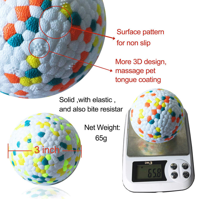 Lightweight Dog Ball for Throwing, Indestructible Dog Ball Toy for Large, Medium Dogs and Puppies, Dog Balls for Water, Jumping, Fetch, Toss and so on Green Dots - PawsPlanet Australia