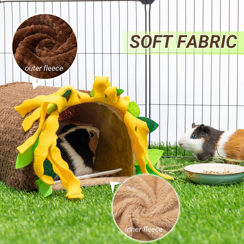 ORZECHKO Guinea Pig Tunnel House - Small Animal Hideout Tube Cage House for Hamster Rat Mice Parrot Chinchilla Hedgehog Flying Squirrel - Playing Sleeping Resting Fleece Warm Bed Plush Nest Habitats Brown - PawsPlanet Australia