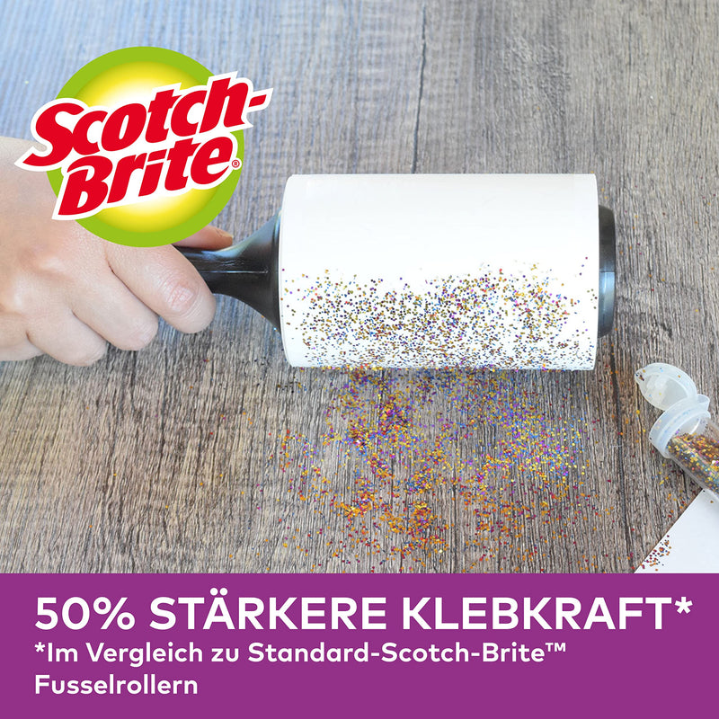 Scotch-Brite Pet Extra Sticky* Pet Hair Roller, 48 Sheets + 4 Scotch-Brite Pet Extra Sticky* Pet Hair Replacement Rolls, 48 Sheets, 5 Rolls - 240 Sheets per Pack Extra Strong Combo Pack - PawsPlanet Australia
