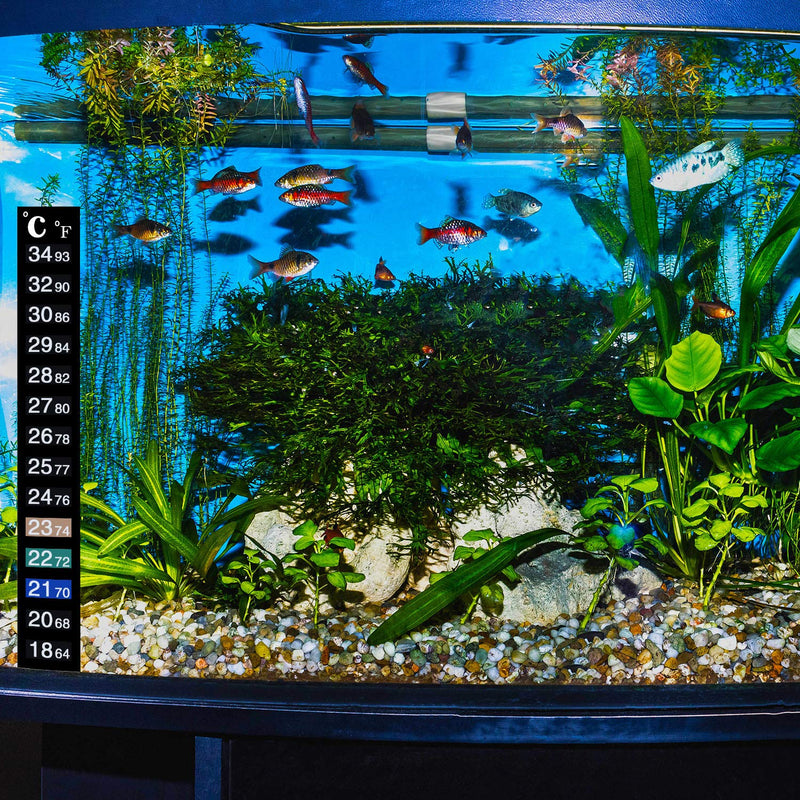 [Australia] - Zonon 15 Pieces Stick-on Digital Thermometer Strip LCD Thermometer Strip Digital Thermometer Strip Adhesive Crystal Temperature Strips Aquarium Sticker for Aquarium Display 