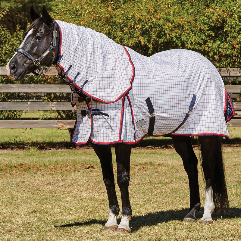 Weatherbeeta Summer Sheet Lite III Combo Neck - White/Navy/Red - 5'9 5 ft 9 - PawsPlanet Australia