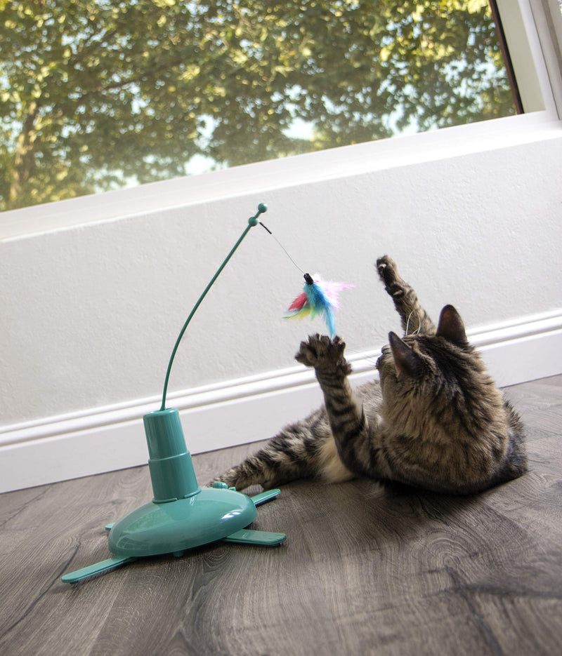 SmartyKat, Loco Motion, Electronic Motion Cat Toy, Interactive Wand, With Feathers, Adjustable Speed, Battery Powered - PawsPlanet Australia