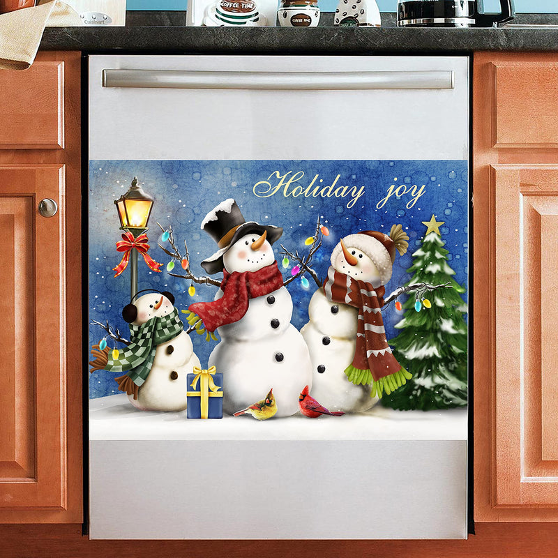 Dishwasher Magnetic Stickers Kitchen Decor Christmas Snowman Refrigerator Magnet Stickers ,Magnetic Refrigerator Door Cover Sheet for Fridge, Metal Door, Garage,-23 W x 17 H Inches - PawsPlanet Australia