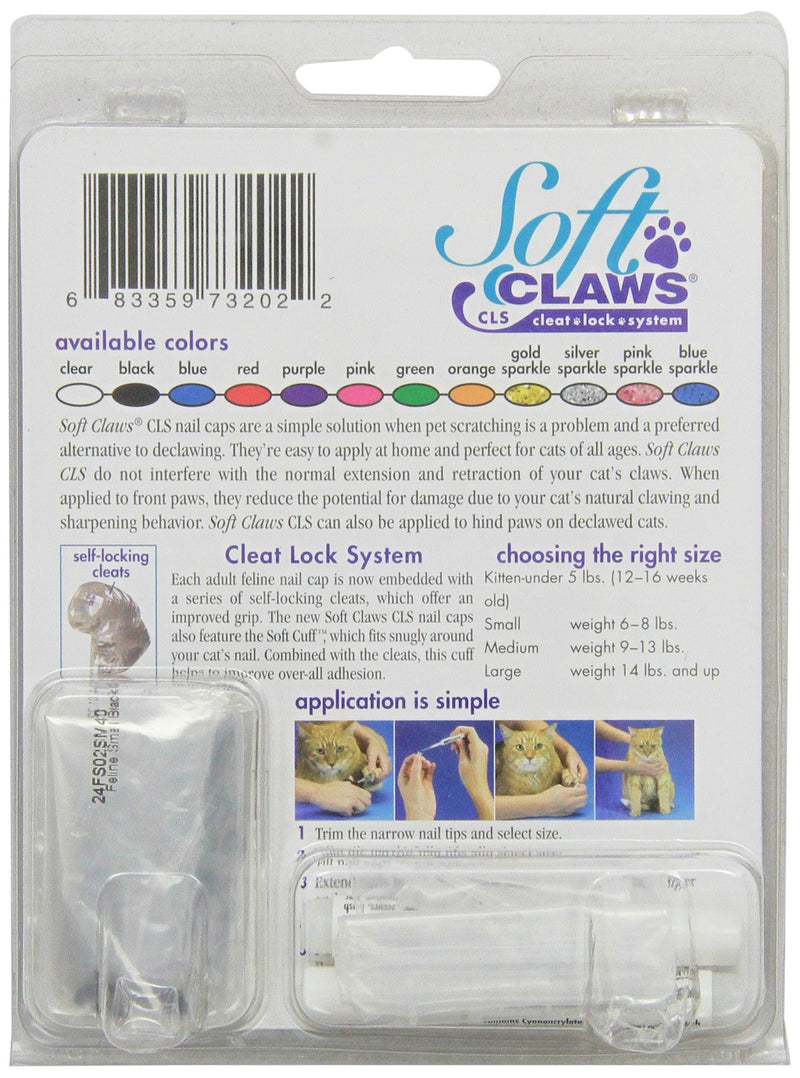 [Australia] - Feline Soft Claws Cat Nail Caps Take-Home Kit, Small, Black 