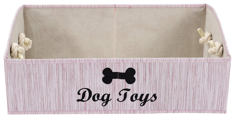 Geyecete Large Dog Toys Storage Bins-Foldable Fabric Trapezoid Organizer Boxes with Weave Rope Handle,Collapsible Basket for Shelves,Dog Apparel BambooPink - PawsPlanet Australia