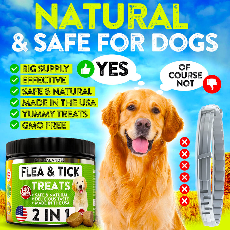 Flea and Tick Chews for Dogs Chews - Made in USA - Natural Flea and Tick Supplement for Dogs Chewables- Oral Flea Pills for Dogs - No Mess | No Collars - All Breeds and Ages - 170 Soft Tablets - PawsPlanet Australia