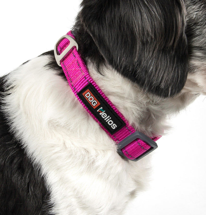 [Australia] - DOGHELIOS 'Neo-Indestructible' Embroidered Thick Durable Pet Dog Leash and Collar, Large, Pink 