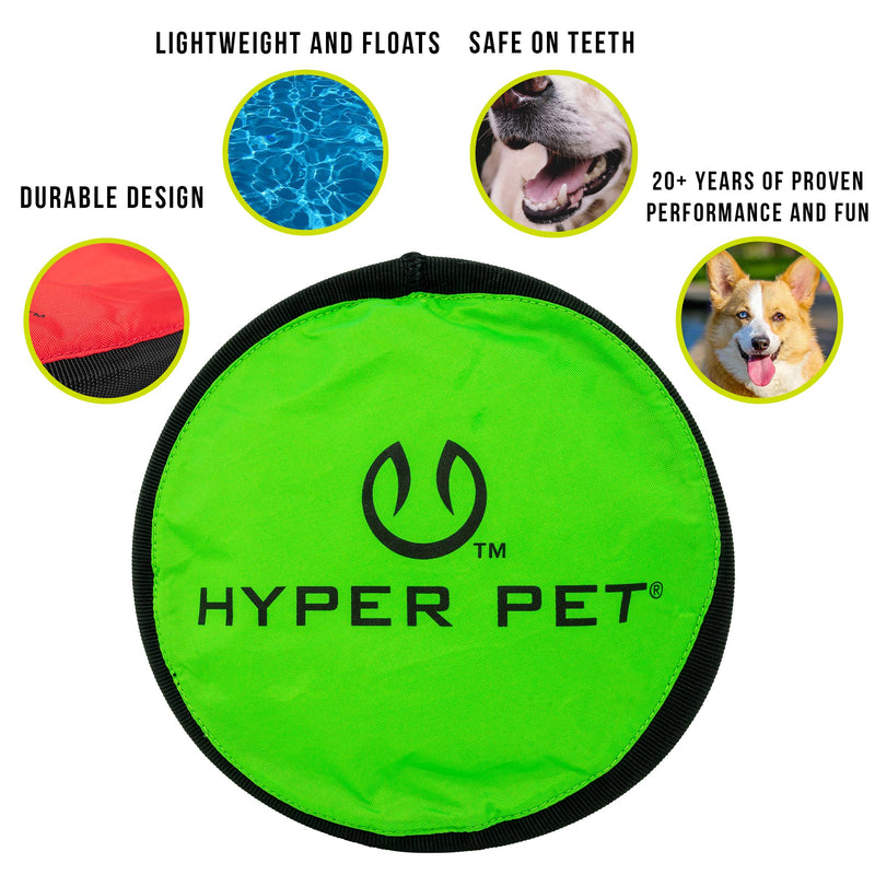 Hyper Pet Flippy Flopper Dog Frisbee Interactive Dog Toys (Flying Disc Dog Fetch Toy – Floats in Water & Safe on Teeth) Multiple Style Options Available - Colors Will Vary Multi-Color 2 PACK - PawsPlanet Australia