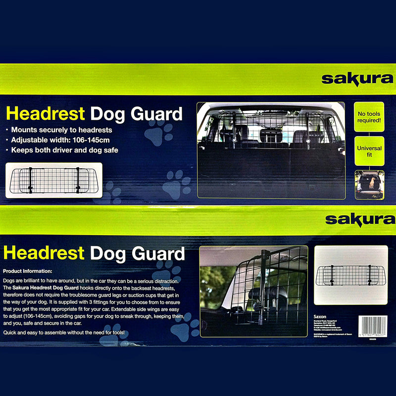 Sakura Headrest Dog Guard For Cars SS5259 - Easy Fit For Most Vehicles Hatchbacks SUVs Estates MPVs  Width Adjustable No Tools Needed Headrest Guard - PawsPlanet Australia