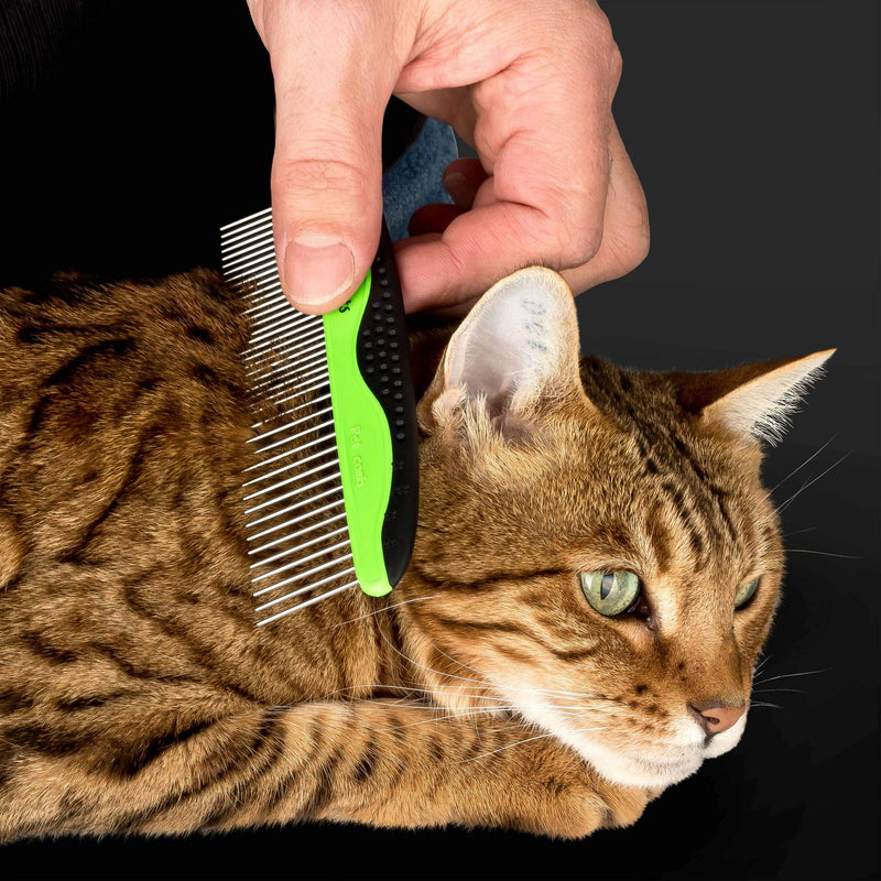 Golden Pets comb set I dog & cat brush suitable for medium to long hair I small - large pets I easy cleaning I + free care manual - PawsPlanet Australia
