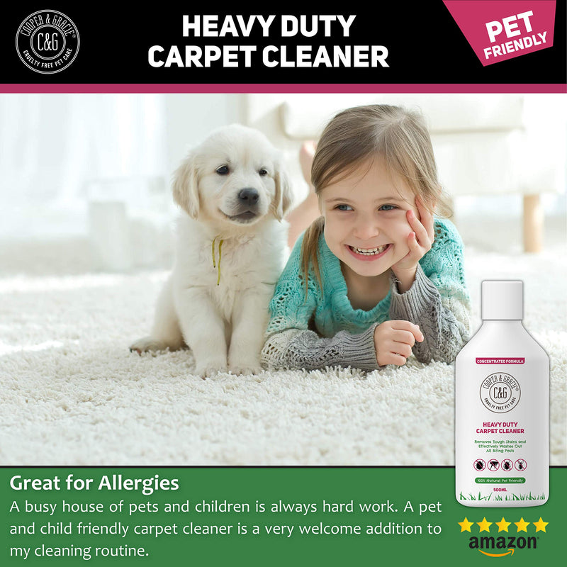 C&G PETS | HEAVY DUTY PEST CARPET CLEANER CONCENTRATE 500ML | 100% NATURAL CRUELTY FREE ENZYME BLEND | EFFECTIVE AGAINST WASHING AWAY BLOOD SUCKING PEST BUG FROM DIRTY CARPETS - PawsPlanet Australia