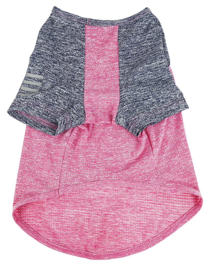 [Australia] - Pet Life Active 'Hybreed' 4-Way Stretch Two-Toned Performance Dog T-Shirt Medium Pink 