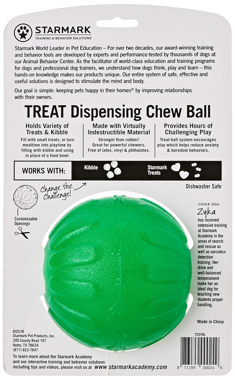 [Australia] - Starmark Treat Dispensing Chew Ball Tough Dog Toy Large 