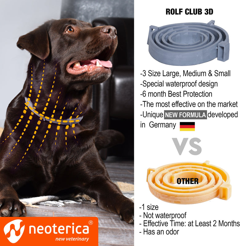 Rolf Club 3D FLEA Collar for Dogs - Flea and Tick Prevention for Dogs - Dog Flea and Tick Control for 6 Months - Safe Tick Repellent - Waterproof Tick Treatment (L) - PawsPlanet Australia