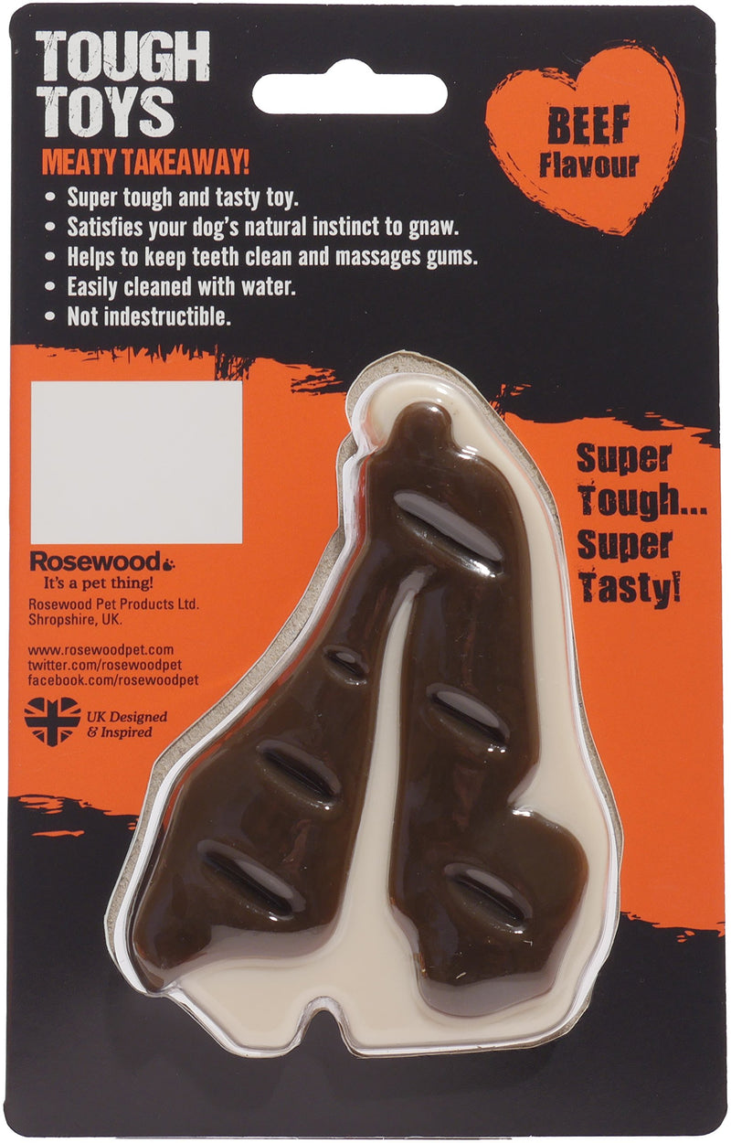 Rosewood Meaty Meat Takeaway Steak Tough Dog Toy Small Beef Steak - PawsPlanet Australia