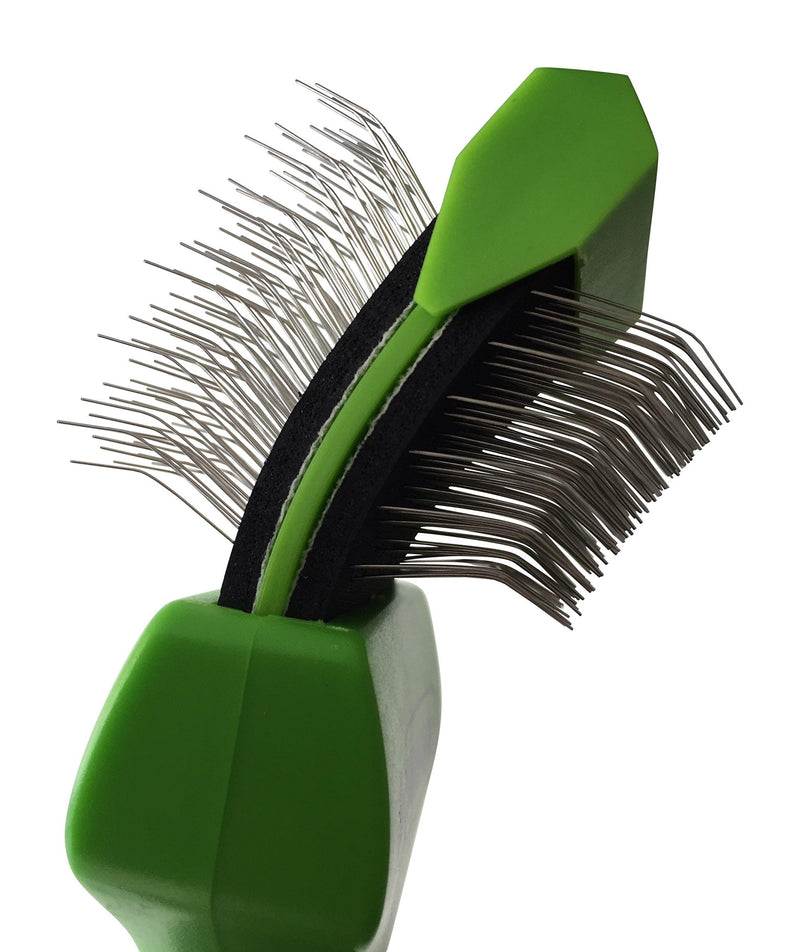 [Australia] - Pixikko Double Sided Flexible Head Slicker Brush for Cats & Dogs Daily Grooming 