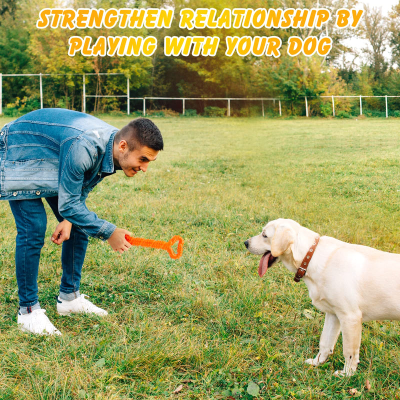 Auoinge Dog Chew Toy for Aggressive Chewers, Indestructible Dog Toy for Boredom, TPR Dog Teeth Cleaning Toy for Medium Large Dogs, 33cm with Rope Gift Orange-A - PawsPlanet Australia