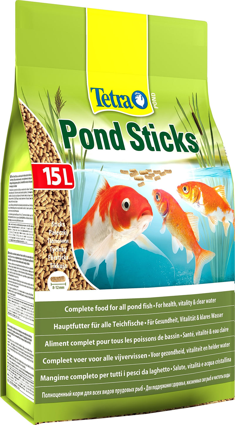 Tetra Pond Sticks, Complete Food for All Pond Fish for Health, Vitality and Clear Water, 15 Litre - PawsPlanet Australia