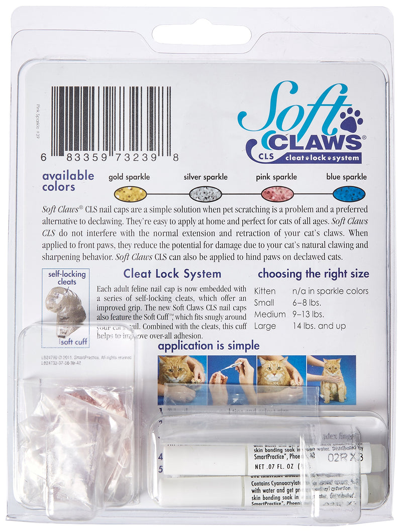 [Australia] - Soft Claws for Cats, Size Small, Color Pink Glitter 