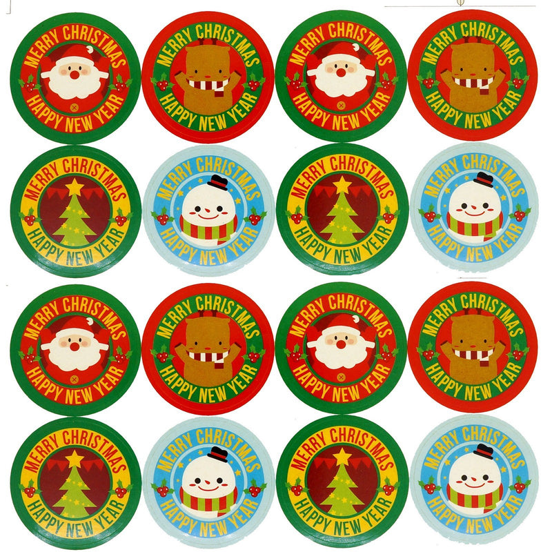 Princess-J Christmas Element Round Sticker for Party Favors Gift Wrapping Decoration , Pack of 80 - PawsPlanet Australia