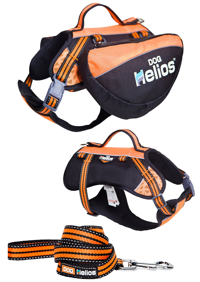 [Australia] - DOGHELIOS Freestyle 3-in-1 Explorer Sporty Fashion Convertible Pet Dog Backpack, Harness and Leash, Small, Orange 