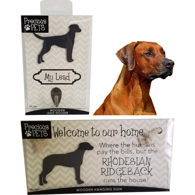 Splosh Precious Pet Dog Plaque and Dog Lead Hook Pack, Rhodesian Ridgeback. The funny signs are a personalised mini addition to any dog lovers home, and a welcomed accessory for all dogs. - PawsPlanet Australia