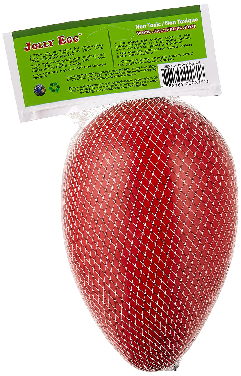 Jolly Pets Jolly Egg Dog Toy Medium (8 in) Red - PawsPlanet Australia