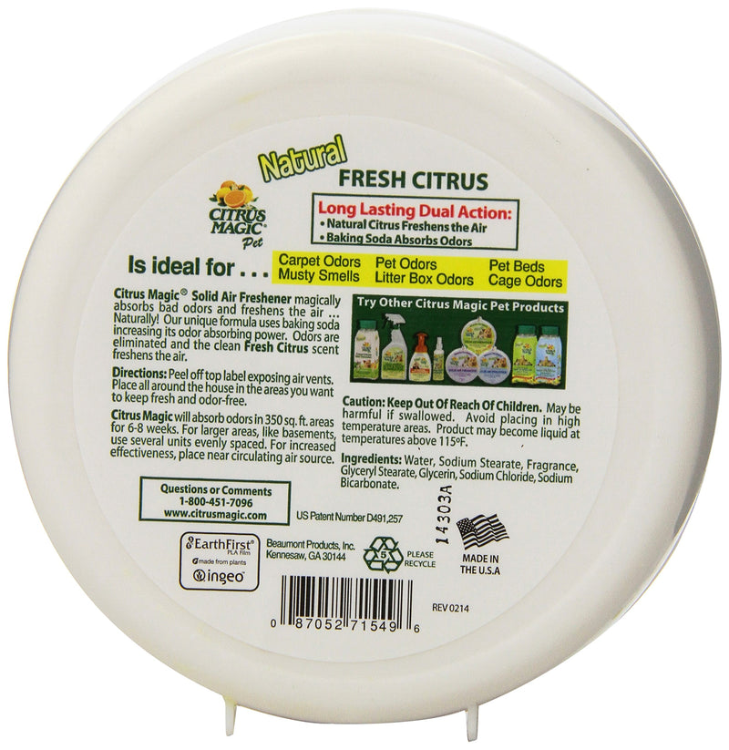 [Australia] - Citrus Magic Pet Odor Absorbing Solid Air Freshener, Pack of 3, 8-Ounces Each Fresh Citrus 