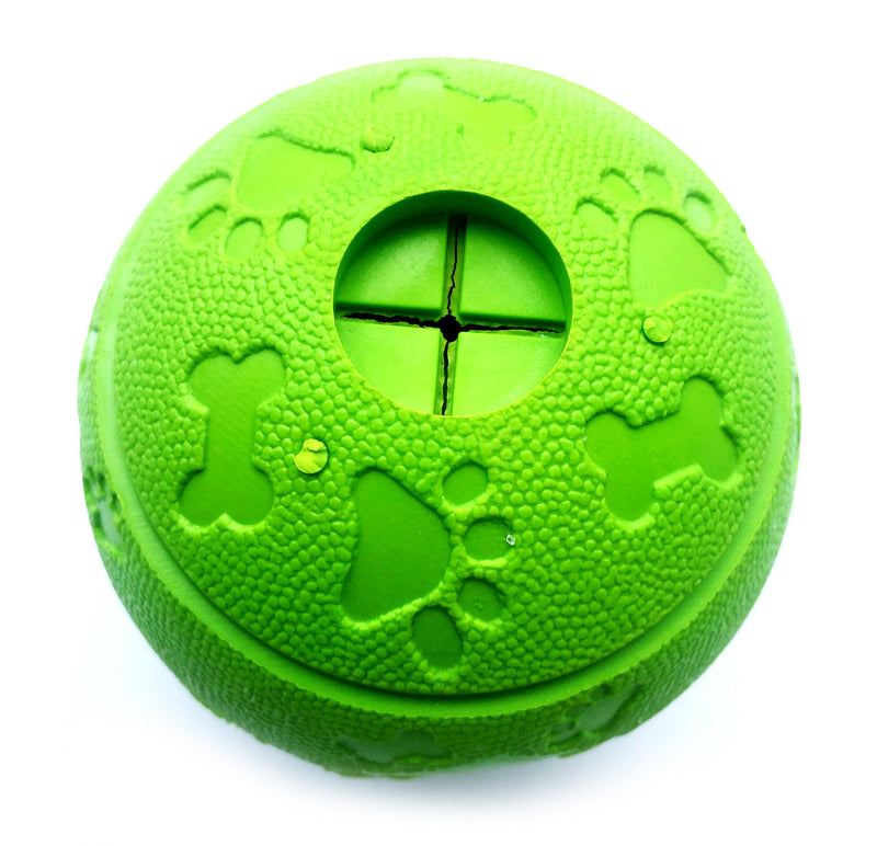 Feixun Dog Treat Toy Ball, Rubber Dog Food Ball,Dog Tooth Cleaning Toy Ball, Interactive Dog Toys 7.6-8.1cm (1*Green Type A + 1* Green Type B) - PawsPlanet Australia