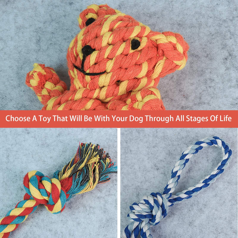 Dog Rope Toys, Dog Toy Set, Rope Ball, Cotton Knot,Dog Interactive Toy, Beneficial to Dog's Mental Health, Dental Health, and Teeth Cleaning,for Small/Medium Dogs (3 Pcs) 3pcs - PawsPlanet Australia