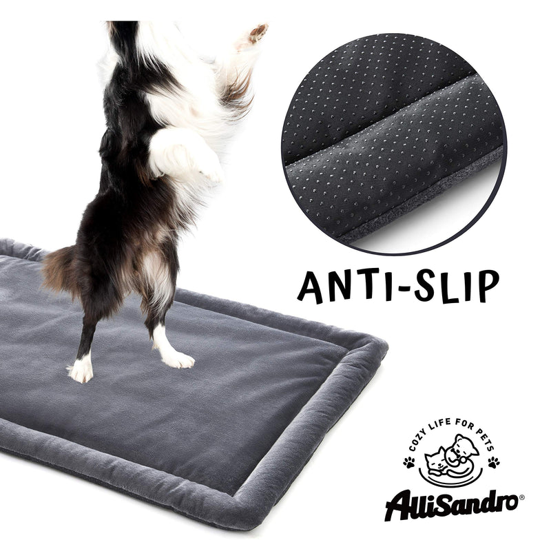 Allisandro Dog Bed Cat Pad M 80x60cm Waterproof Washable Mattress Soft Warm Pet Fleece Cushion Mat Deep Grey - PawsPlanet Australia