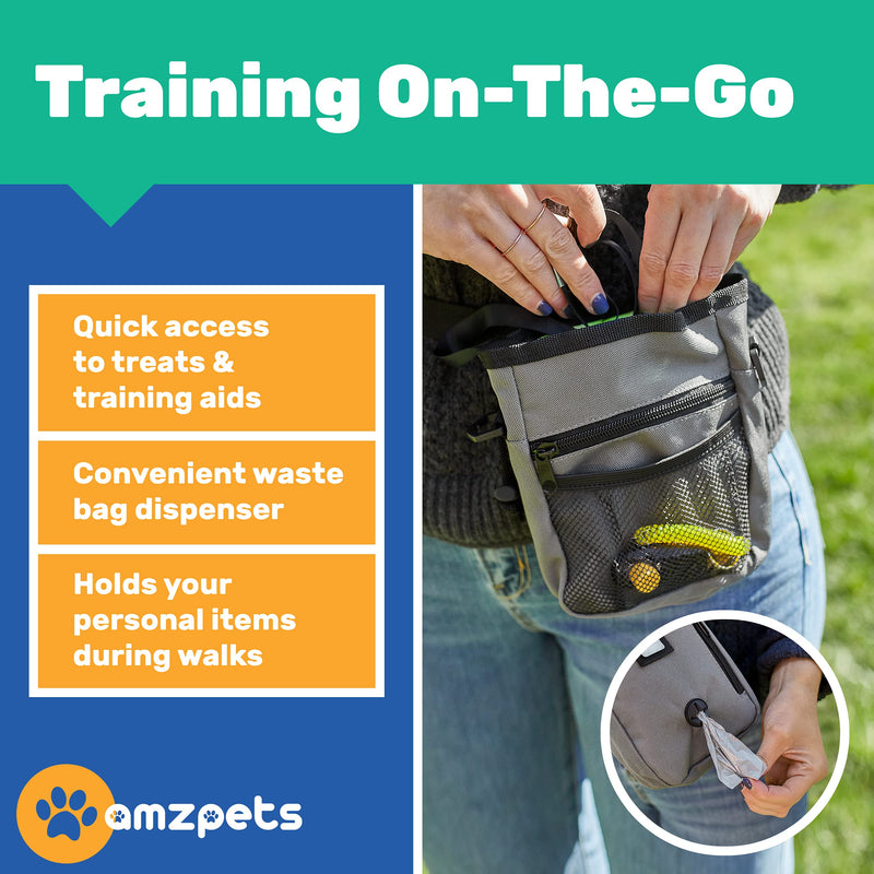 AMZpets Dog Training Set - Puppy Supplies Starter Kit with Dogs Clicker, Treat Pouch Bag, Housetraining Door Bells, Ultrasonic Whistle, for Teaching Pet Commands, Bark Control, and Potty Training - PawsPlanet Australia